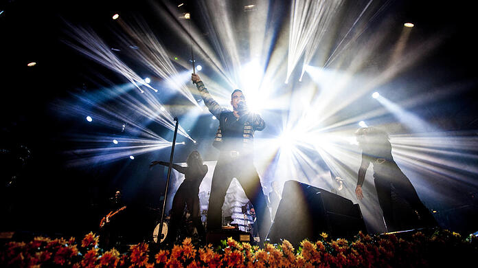 Live gibt er alles: Robbie Williams, hier bei einem Auftritt vor drei Jahren beim Musikfestival im dänischen Skanderborg.