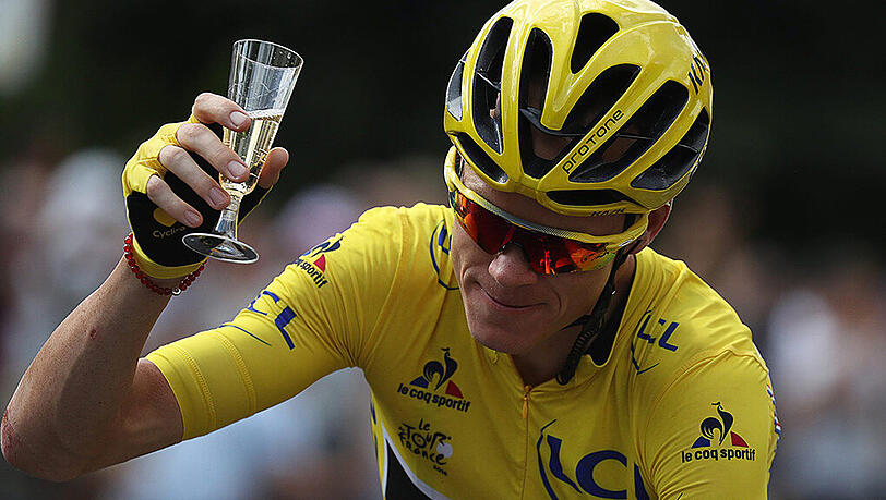 Darauf ein Glas Champagner: Chris Froome. Darauf ein Glas Champagner: Chris Froome.