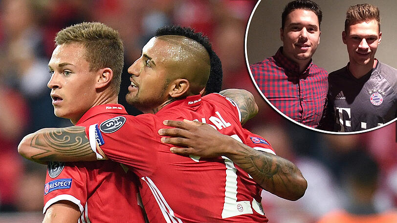Kollegen bei Bayern &ndash; und Konkurrenten um einen Platz im zentralen Mittelfeld: Kimmich (l.) und Arturo Vidal. Kleines Bild: Der 21-Jährige aus Rottweil mit AZ-Reporter Maximilian Koch.