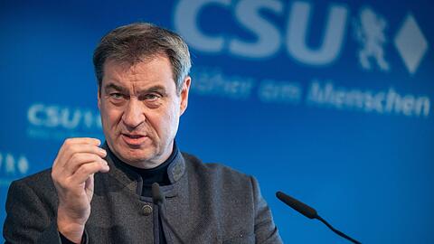Markus Söder, CSU-Vorsitzender und Ministerpräsident von Bayern, spricht.