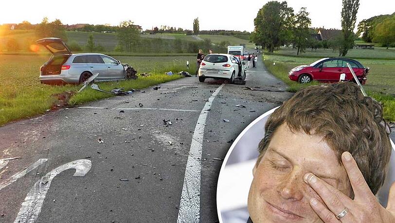 Da hat's gekracht: Jan Ullrich fuhr in Matwill in der Schweiz mit seinem Audi in das Heck eines anderen Wagens.