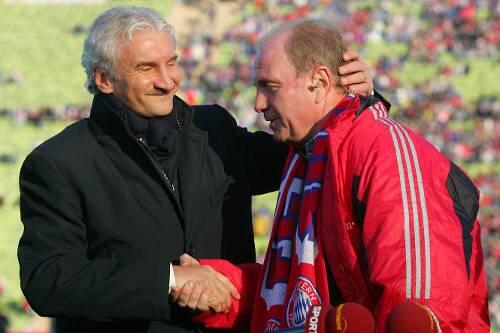 Vorgänger und Nachfolger?  Bayern-Manager Uli Hoeneß und Rudi Völler.