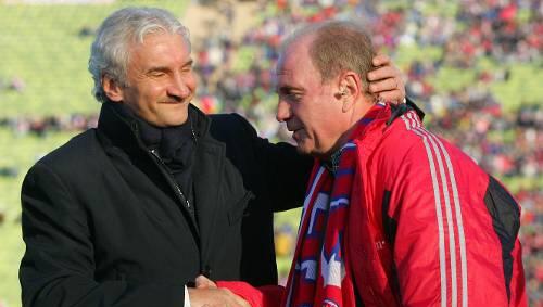 Vorgänger und Nachfolger? Bayern-Manager Uli Hoeneß und Rudi Völler. Vorgänger und Nachfolger? Bayern-Manager Uli Hoeneß und Rudi Völler.