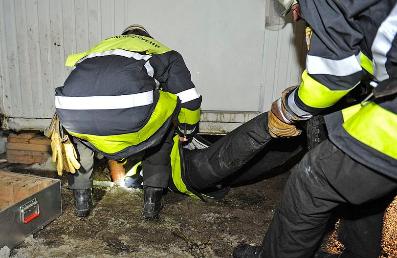Die Feuerwehr improvisierte ...