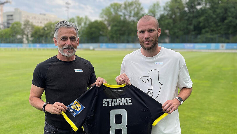 Löwen-Neuzugang Manfred Starke (r.) mit Trainer Maurizio Jacobacci.