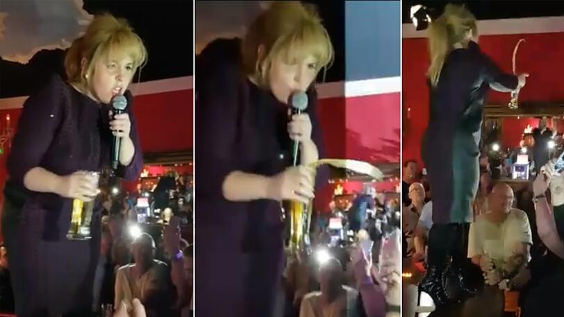 Diese Bilder waren Anlass der Schlagzeilen. Jetzt entschuldigt sich Maite Kelly für ihre Bier-Dusche.