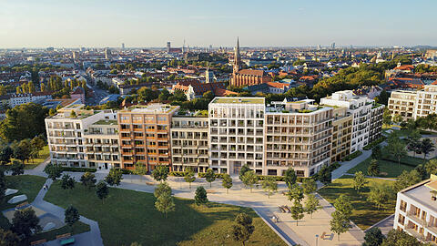 Schick aber teuer: 13 Wohnhäuser mit 185 Apartments und Stadthäuser entstehen am Nockherberg.