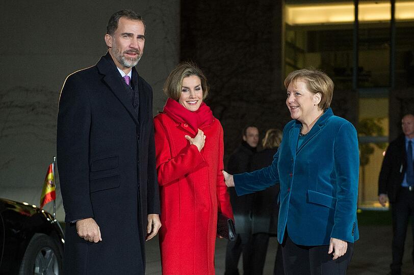 Felipe und Letizia treffen Bundeskanzlerin Angela Merkel