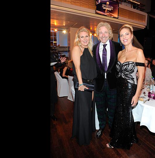 Ex-Turnerin Magdalena Brzeska mit Thomas Gottschalk und Freundin Karina Mroß.