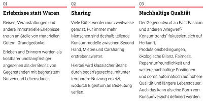 Übersicht: Weitere Konsumtrends Übersicht: Weitere Konsumtrends