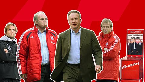 Feuer und Flamme f&uuml;r Klinsi? Bayerns damaliger Manager Uli Hoene&szlig; h&auml;tte lieber J&uuml;rgen Klopp an die S&auml;bener Stra&szlig;e geholt.