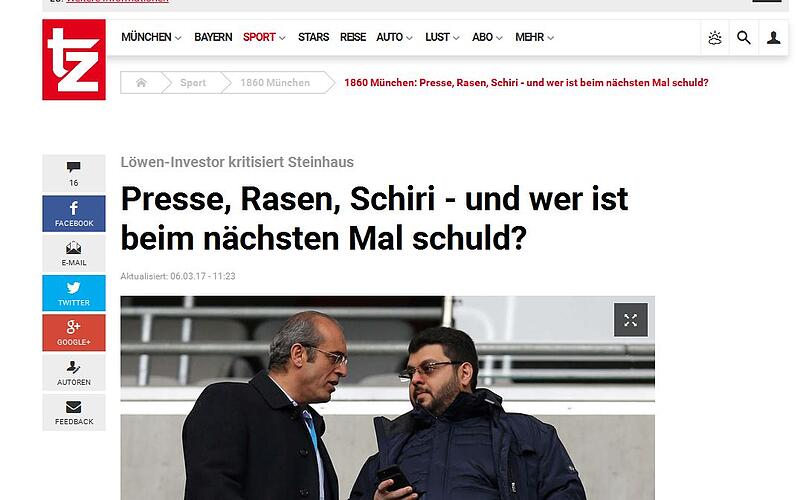 Bei der tz suchen sie unterdessen schon nach dem nächsten Sündenbock: "Presse, Rasen, Schiri - und wer ist beim nächsten Mal schuld?"