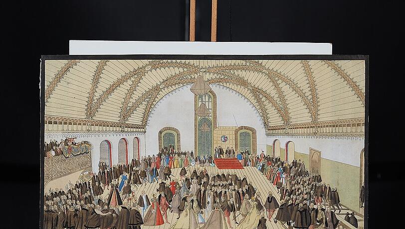 Der von der Stadt gegebene Ball im großen Rathaus-Saal, 1568. Der von der Stadt gegebene Ball im großen Rathaus-Saal, 1568.