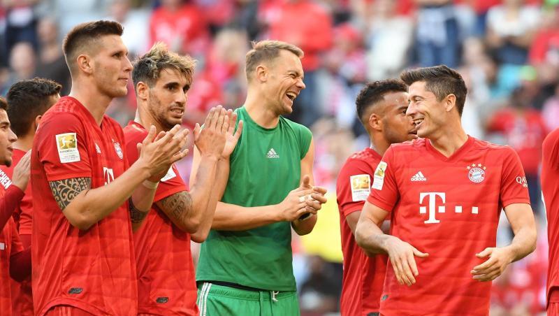 Bayerns spieler jubeln nach dem Spiel. Niklas Süle steht links. Foto: Angelika Warmuth/Archivbild Bayerns spieler jubeln nach dem Spiel. Niklas Süle steht links. Foto: Angelika Warmuth/Archivbild