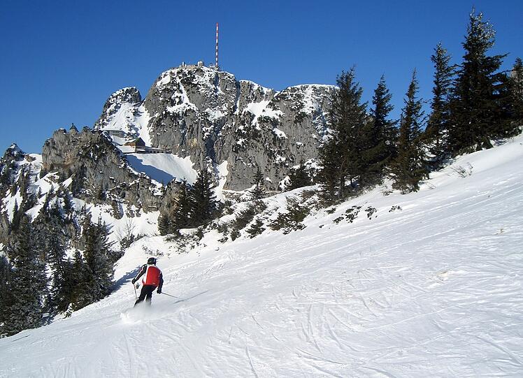 Elf Kilometer Pisten gibt es auf dem Wendelstein - manche steil, andere flacher.