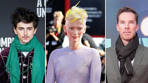 Tilda Swinton wird auf jeden Fall in Berlin vor Ort sein, sie bekommt den Ehrenbären verliehen. Timothée Chalamet (l.) und Benedict Cumberbatch sind mit Filmen außer Konkurrenz vertreten.