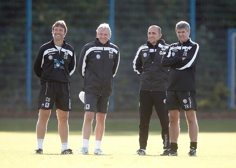 Training an der Grünwalder: Friedhelm Funkel bei der Einheit mit dem TSV 1860. Die Bilder