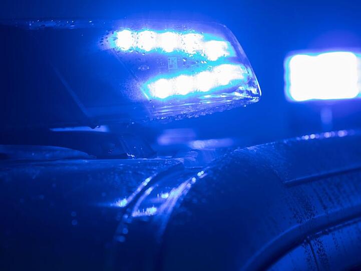 Blaulichter leuchten auf einem Streifenwagen der Polizei. Foto: Jens Büttner/zb/dpa/Archivbild