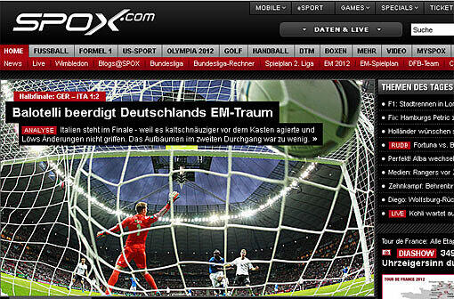 So titeln die deutschsprachigen Zeitungs-Websiten nach dem 1:2 der DFB-Elf gegen Italien.