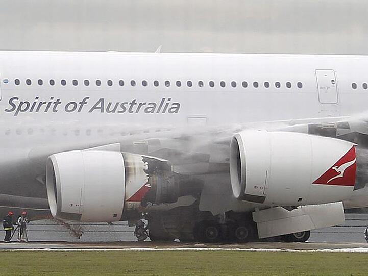 Der notgelandete Airbus A380 "Spirit of Australia".