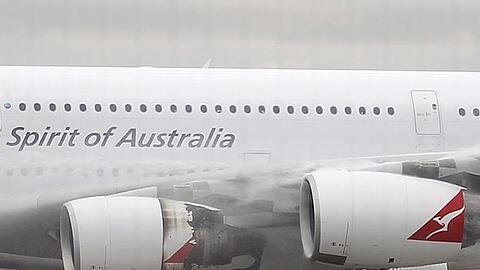 Der notgelandete Airbus A380 "Spirit of Australia".