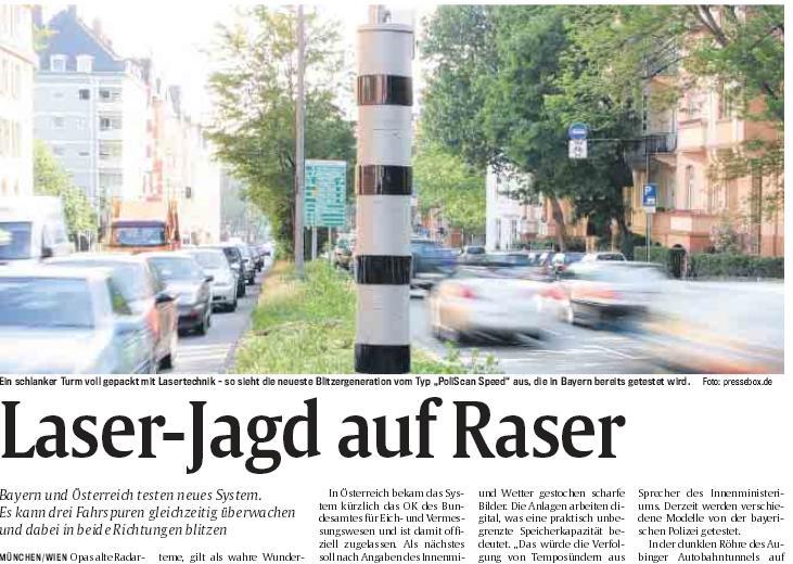 So berichtete die AZ schon im Jahr 2008 über den Super-Blitzer.