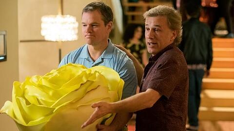 "Downsizing": Paul Safranek (Matt Damon, l.) und Dusan Mirkovic (Christoph Waltz).
