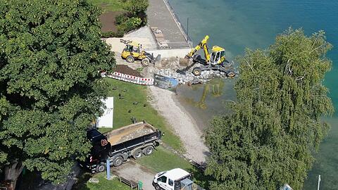 Bei Baggerarbeiten ist in Seeshaupt am Mittwoch eine Blendgranate detoniert.