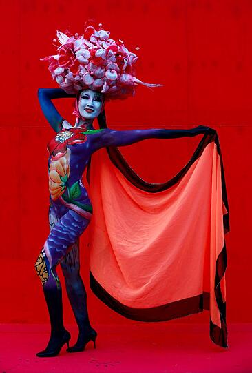 Schrille Outfits, nackte Haut. Das Internationale Bodypainting Festival in Daegu, Süd-Korea. Hier sind die schönsten Fotos.