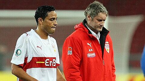 Trainer Armin Veh (r.) und Fehlschütze Antonio da Silva