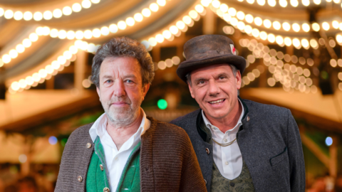 Beppi Bachmaier und PeterSchöniger kämpfen auch in diesem Jahr um das Herzkasperlzelt auf der Wiesn. (Bild: Collage)