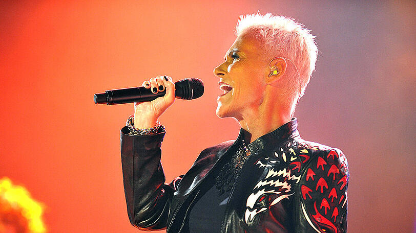 Marie Fredriksson von Roxette während eines Auftritts in Prag