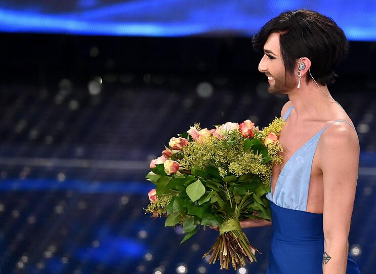 Conchita Wurst beim Musikwettbewerb von Sanremo