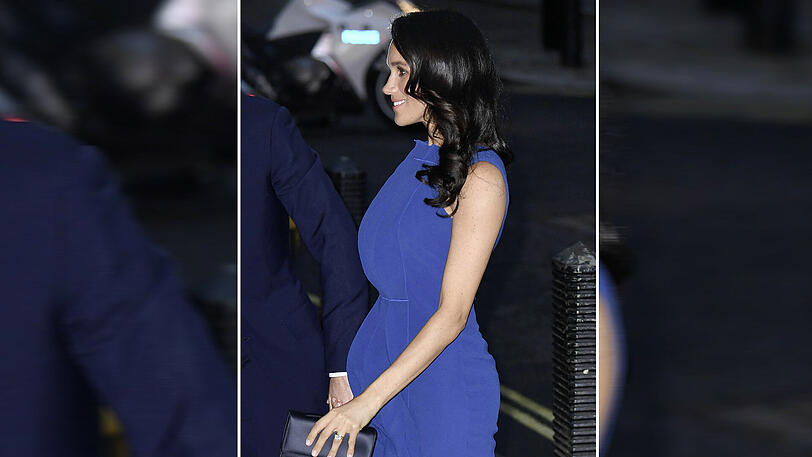 Lässt Raum für Spekulationen: Das blaue Kleid von Meghan Markle.