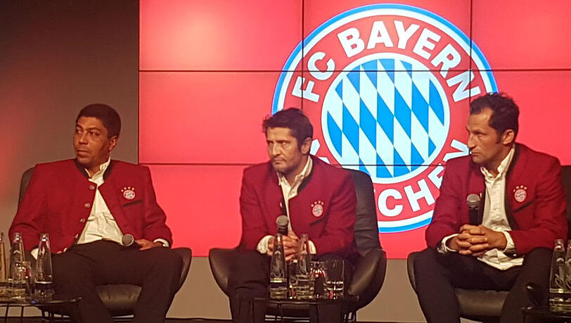 Die neuen Markenbotschafter des FC Bayern: Giovane Elber, Bixente Lizarazu und Hasan Salihamidzic (von links). Die neuen Markenbotschafter des FC Bayern: Giovane Elber, Bixente Lizarazu und Hasan Salihamidzic (von links).