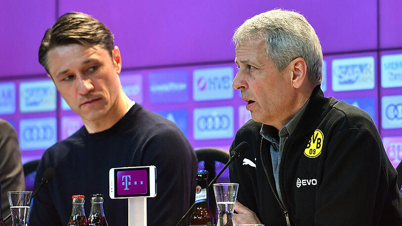 Trainer-Kontrahenten in der Bundesliga: Niko Kovac (li.) vom FC Bayern und BVB-Coach Lucien Favre.
