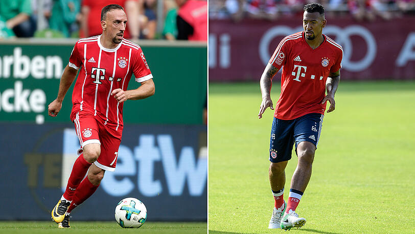 Der eine ist fraglich, der andere steht wieder im Kader: Franck Ribéry (links) und Jérôme Boateng.