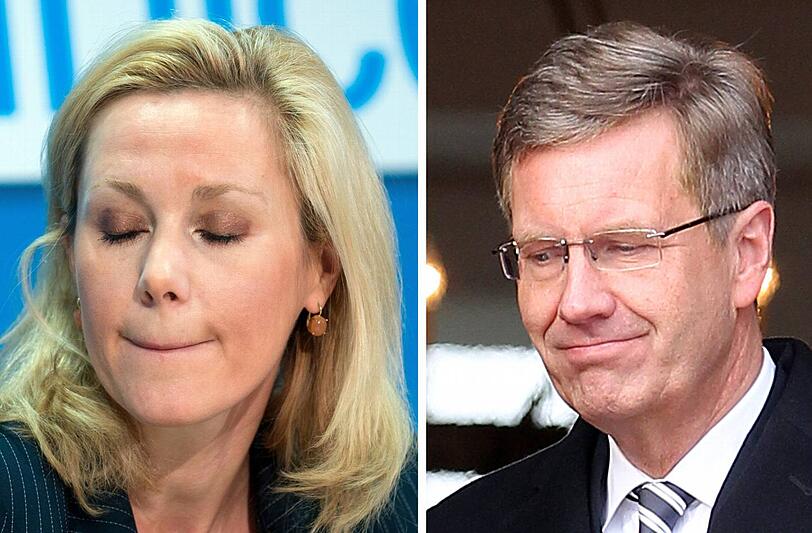 Augen zu und durch: Bettina Wulffs Aussichten erscheinen nach der Trennung deutlich rosiger als die ihres Mannes