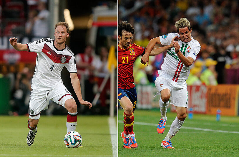 HÖWEDES &ndash; COENTRAO: &bdquo;Die Wertung geht klar an Portugal. Der Real-Star &ndash; Spitzname Rod Stewart wegen seiner blonden Strähnen &ndash; spielte in den Tests überragend, ist ein moderner, großartiger Linskverteidiger &ndash; Höwedes nicht. Für mich keine gute Entscheidung, ich hätte eher Großkreutz oder Durm genommen.&ldquo; Stand: 3,5:1,5