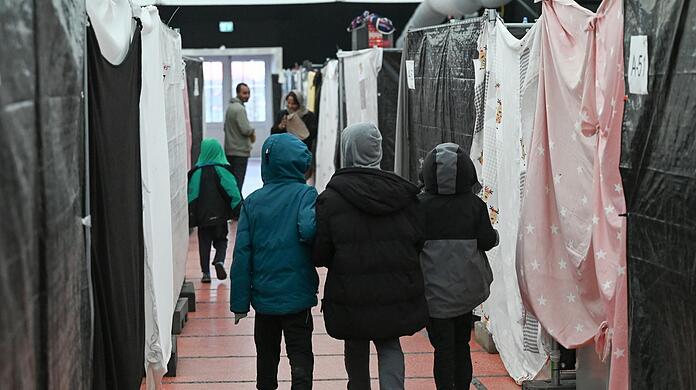 Flüchtlingskinder in einer Flüchtlingsunterkunft.