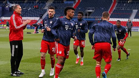 Einsätze fraglich: Kingsley Coman und Lucas Hernández (l.). Coach Julian Nagelsmann (u.) plant derweil schon die Zukunft des Teams.