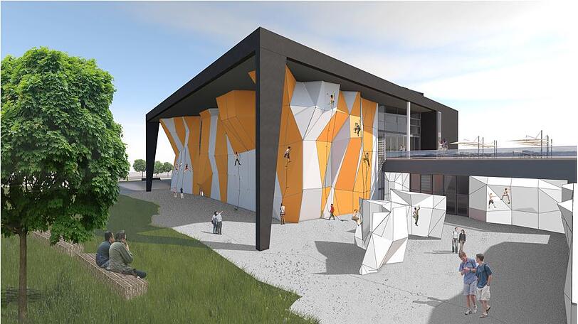 Im April soll diese neue Kletterhalle eröffnen.