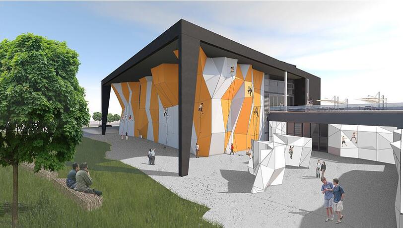 Im April soll diese neue Kletterhalle eröffnen. Im April soll diese neue Kletterhalle eröffnen.
