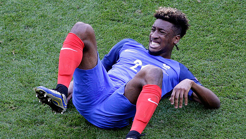 Hat sich im Achtelfinale der Franzosen gegen Irland verletzt: Bayern-Star Kingsley Coman. Hat sich im Achtelfinale der Franzosen gegen Irland verletzt: Bayern-Star Kingsley Coman.