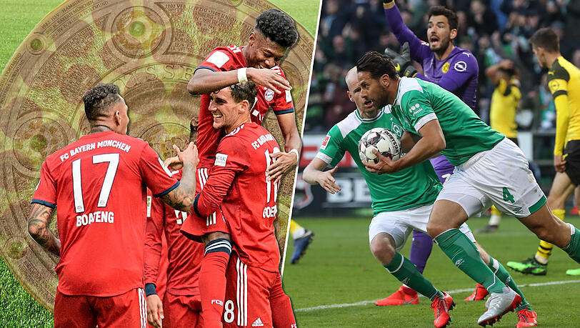 Sein Tor könnte Bayern die Schale bringen: Bremens Claudio Pizarro (r.).