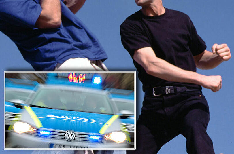Die Polizei muss bei einer Schlägerei eingreifen (Symbolbild)