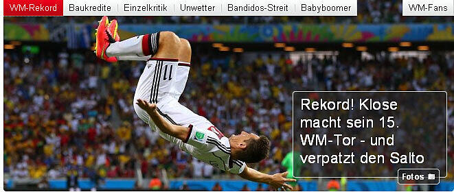 "Der Westen": Rekord! Klose macht sein 15. WM-Tor - und verpatzt den Salto.