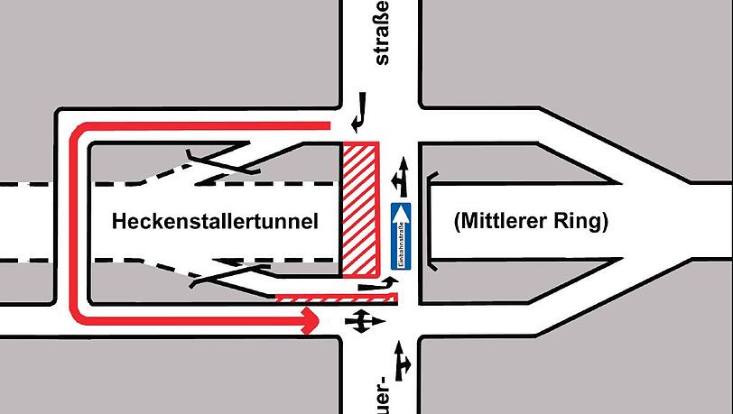 So sieht die neue Verkehrsführung aus. So sieht die neue Verkehrsführung aus.