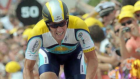 Lance Armstrong: Fast dran am Gelben Trikot.