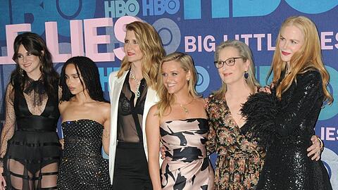 Shailene Woodley, Zoë Kravitz, Laura Dern, Reese Witherspoon, Meryl Streep und Nicole Kidman (v.l.n.r.) bei einem Event zur Premiere der zweiten "Big Little Lies"-Staffel.